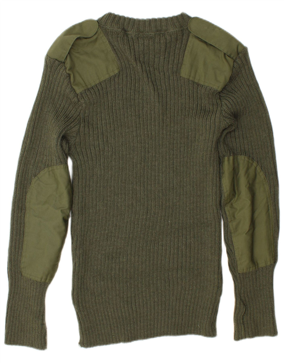 VINTAGE Herren-Pullover im Militär-Stil mit Rundhalsausschnitt, Mittelkhaki