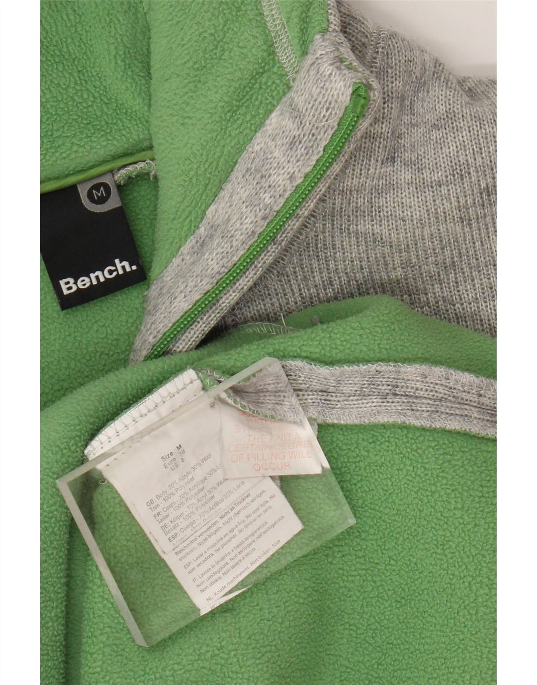 Bench Damen-Strick-Bomberjacke mit Kapuze, UK 12, mittelgraues Acryl