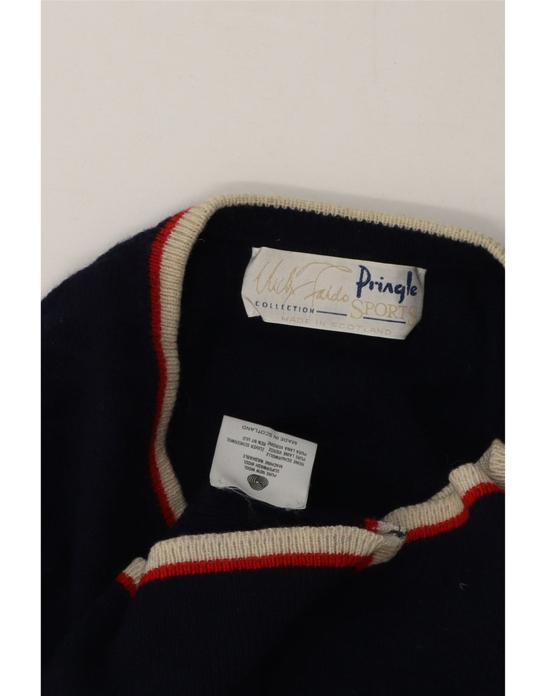 Pringle Herren-Pullover mit V-Ausschnitt, groß, marineblau, Schurwolle