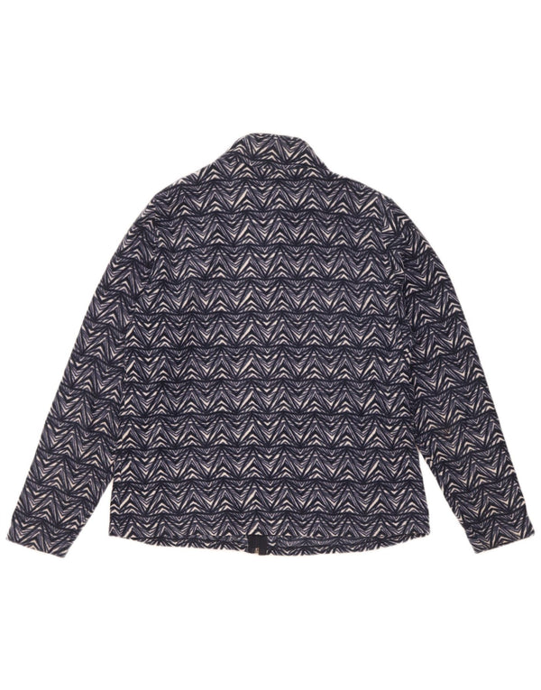 Marks & Spencer Damen Fleecejacke UK 16 Large Marineblau Geometrisch