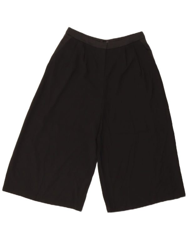 Topshop Damen-Bermudashorts mit hoher Taille und weitem Bein, UK 10, Größe S, W28, Schwarz