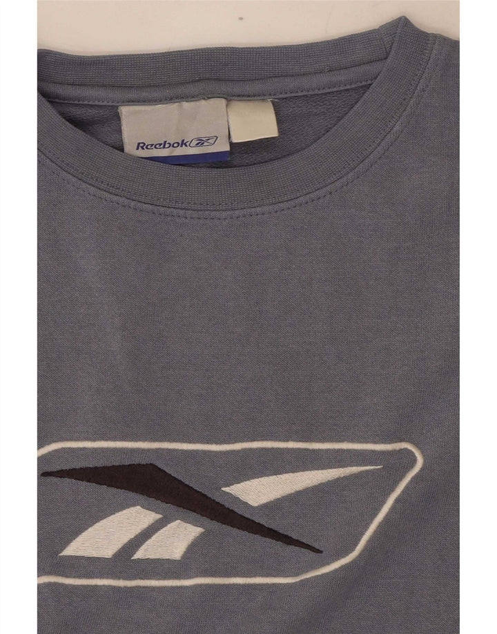 Reebok Herren Grafik-Sweatshirt-Pullover Mittelblauer Farbblock