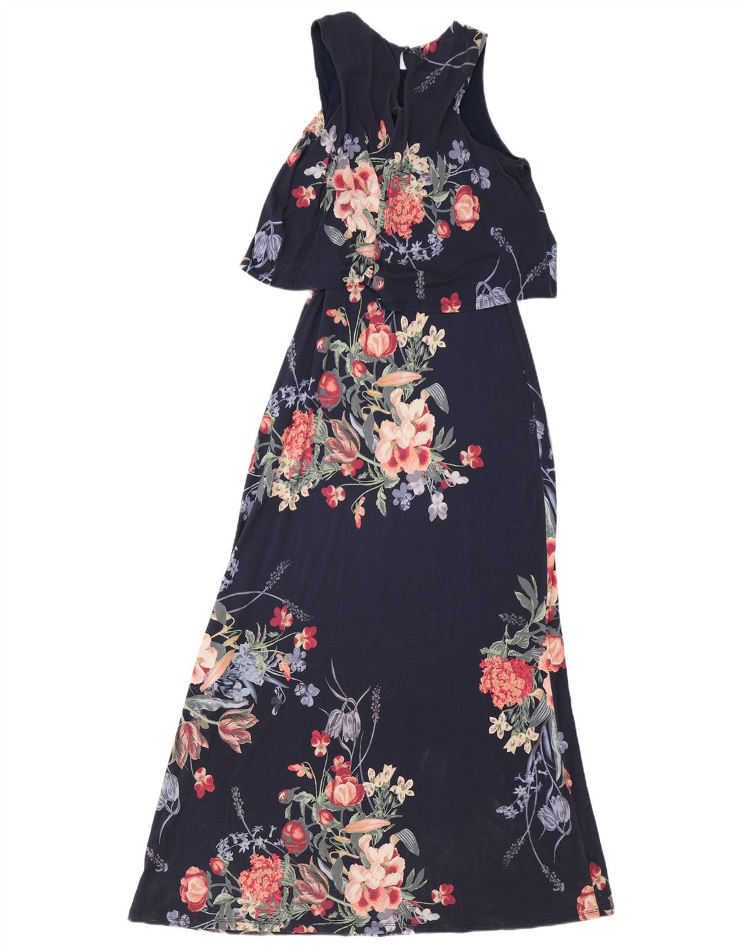 Schulterfreies Maxikleid für Damen von Monsoon, Größe M, Marineblau, geblümt, UK 12