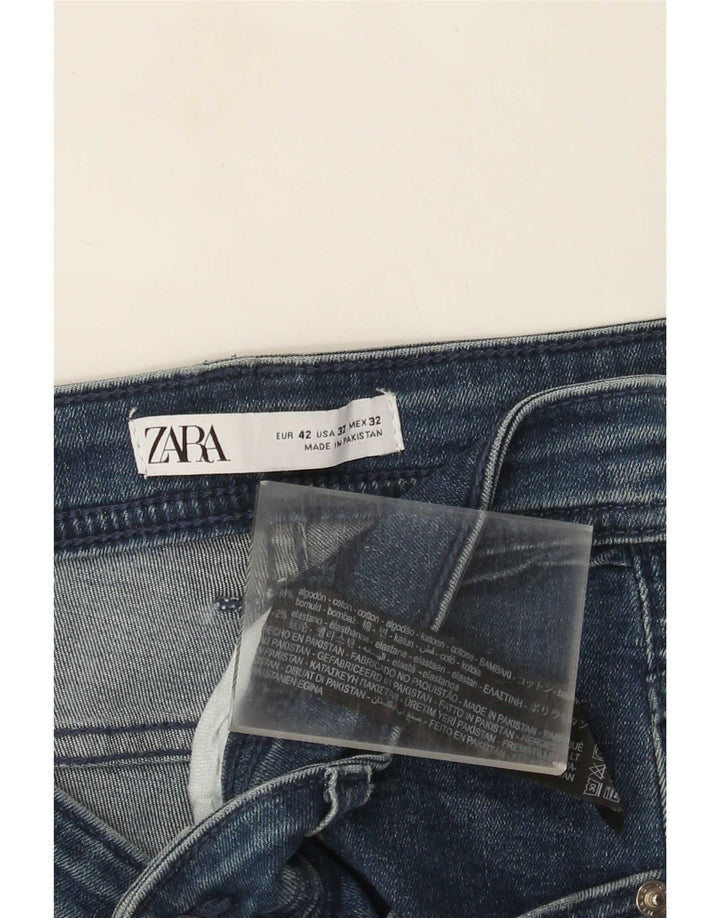 Zara Herren Distressed Slim Jeans EU 42 Large W32 L27 Blaue Baumwolle