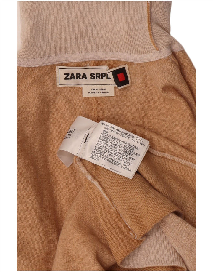 Rollkragenpullover für Damen von Zara, UK 12, mittelbeige Wolle