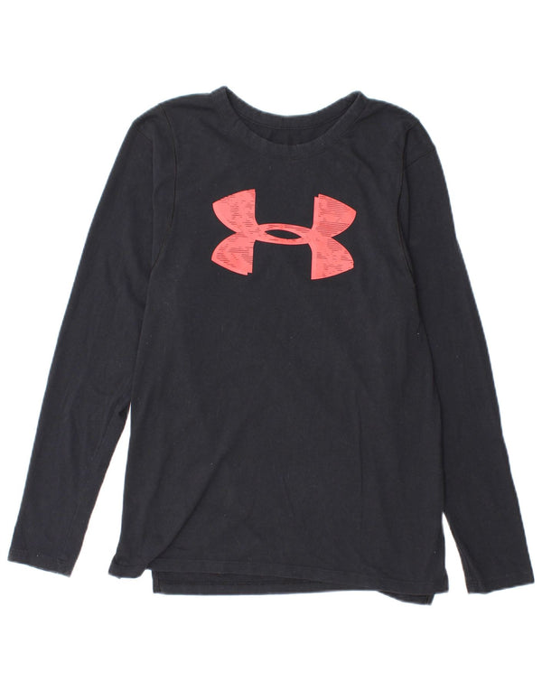 Under Armour Damen Graphic Top Langarm UK 10 Small Marineblau