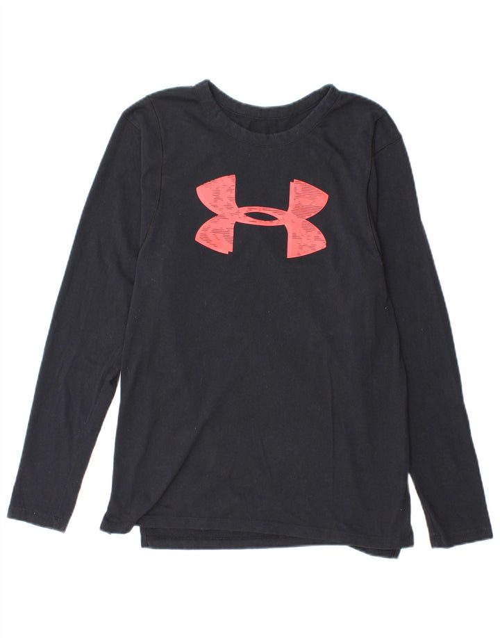 Under Armour Damen Graphic Top Langarm UK 10 Small Marineblau