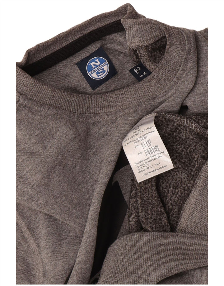 North Sails Herren-Sweatshirt mit grafischem Print, klein, grau gefleckte Baumwolle