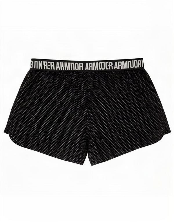 Under Armour Womens Heat Gear Graphic Sport Shorts UK 14 Medium Black