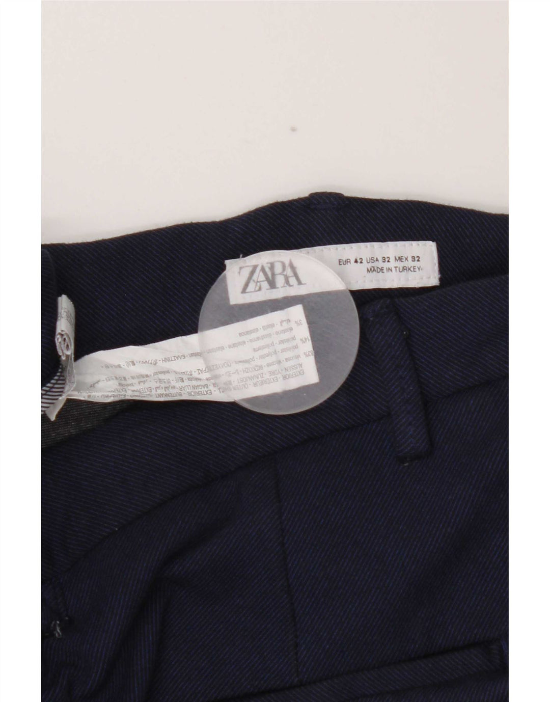 Zara Herren Chinoshorts EU 42 Large W32 Marineblaue Viskose