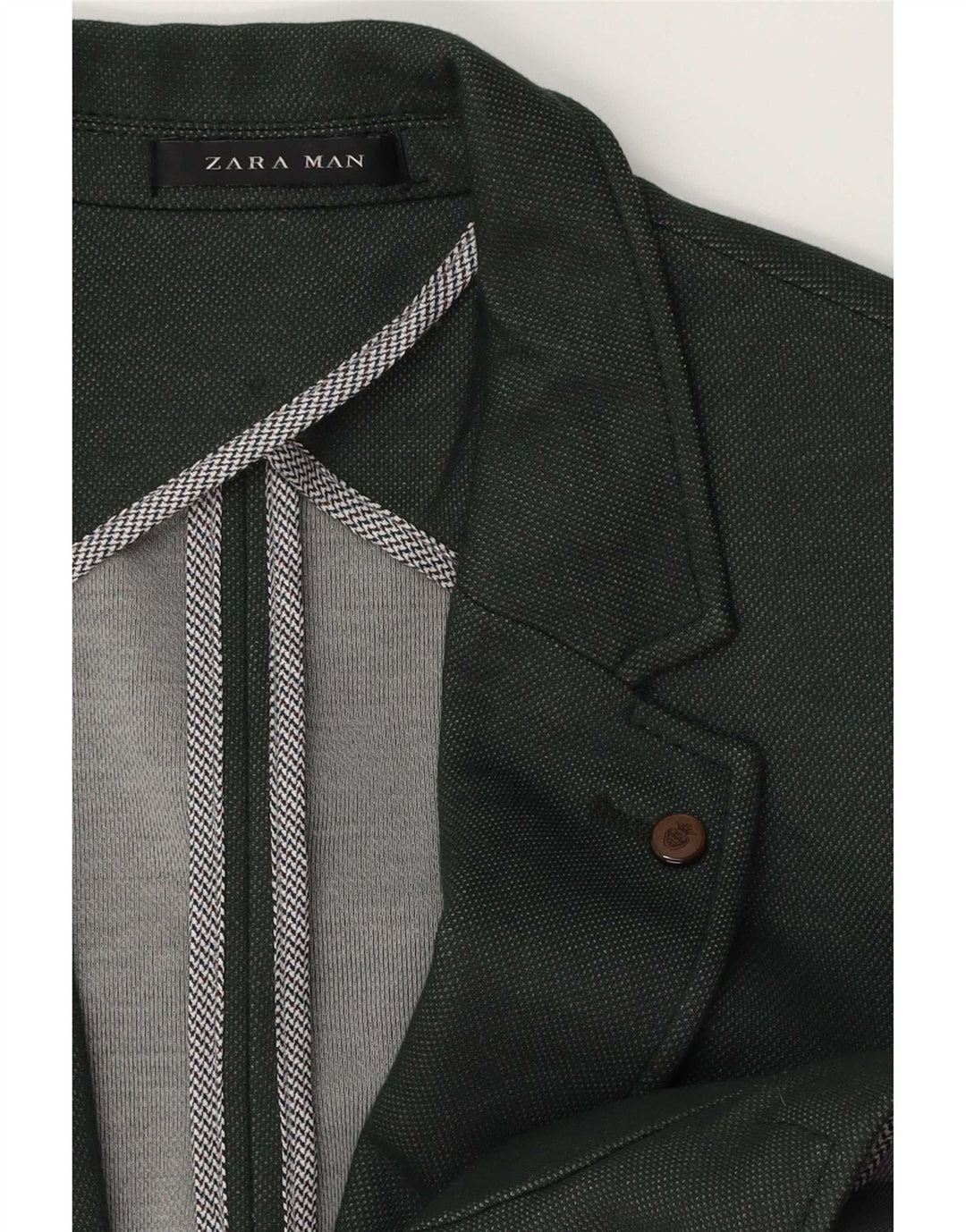 Zara Herren 2-Knopf-Blazerjacke UK 38 Mittelgrün