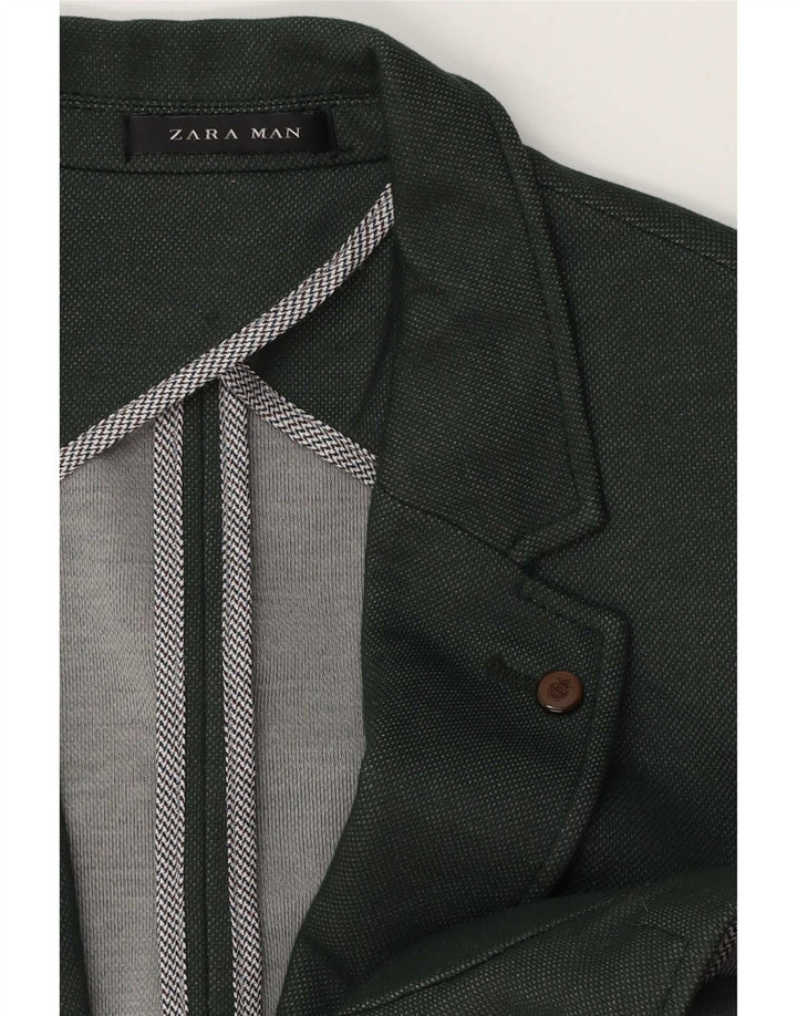 Zara Herren 2-Knopf-Blazerjacke UK 38 Mittelgrün