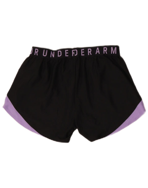 Under Armour Damen Heat Gear Sport Shorts UK 10 Small Schwarz Farbblock