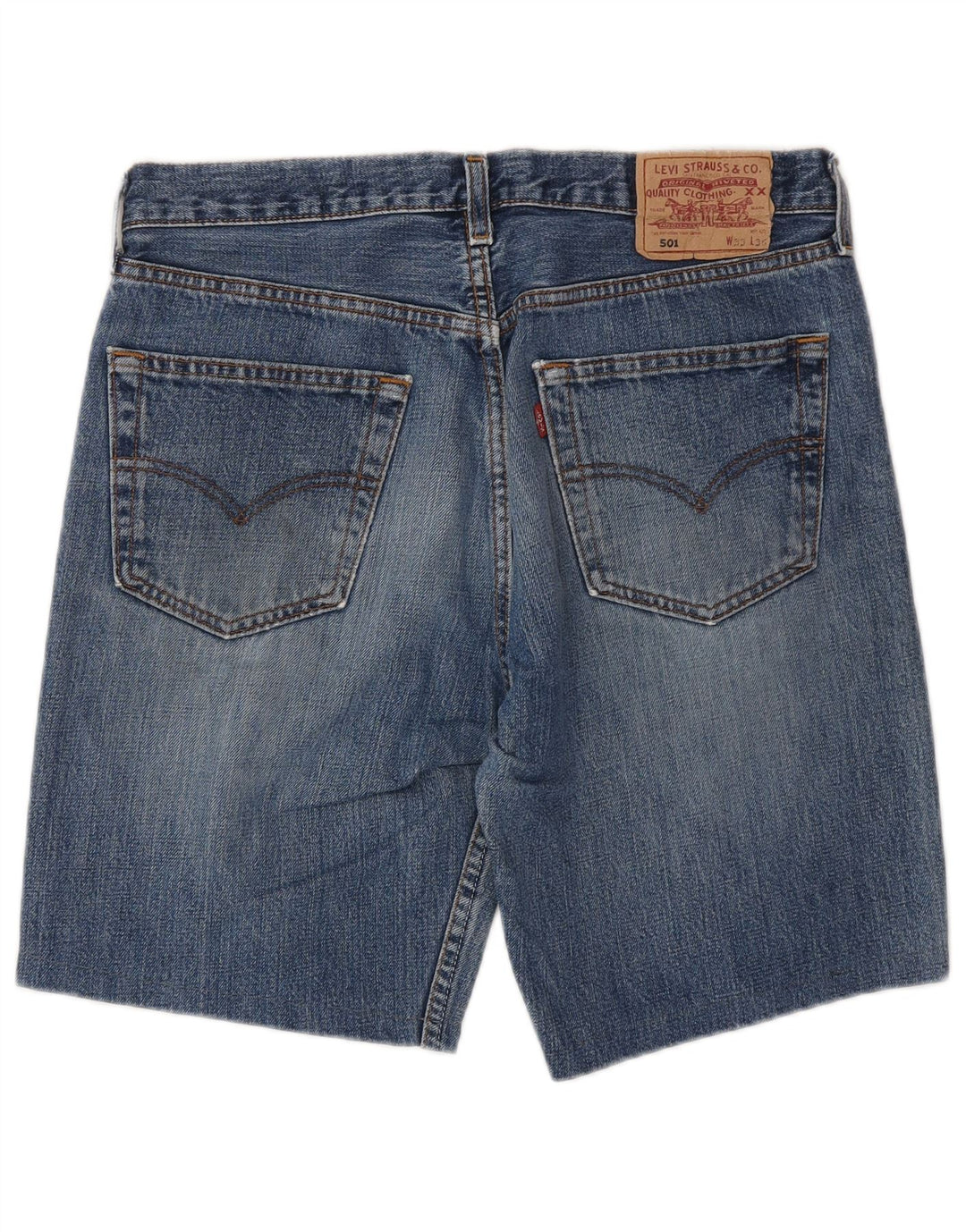LEVI'S Herren 501 Denim Shorts W33 Mittelblaue Baumwolle