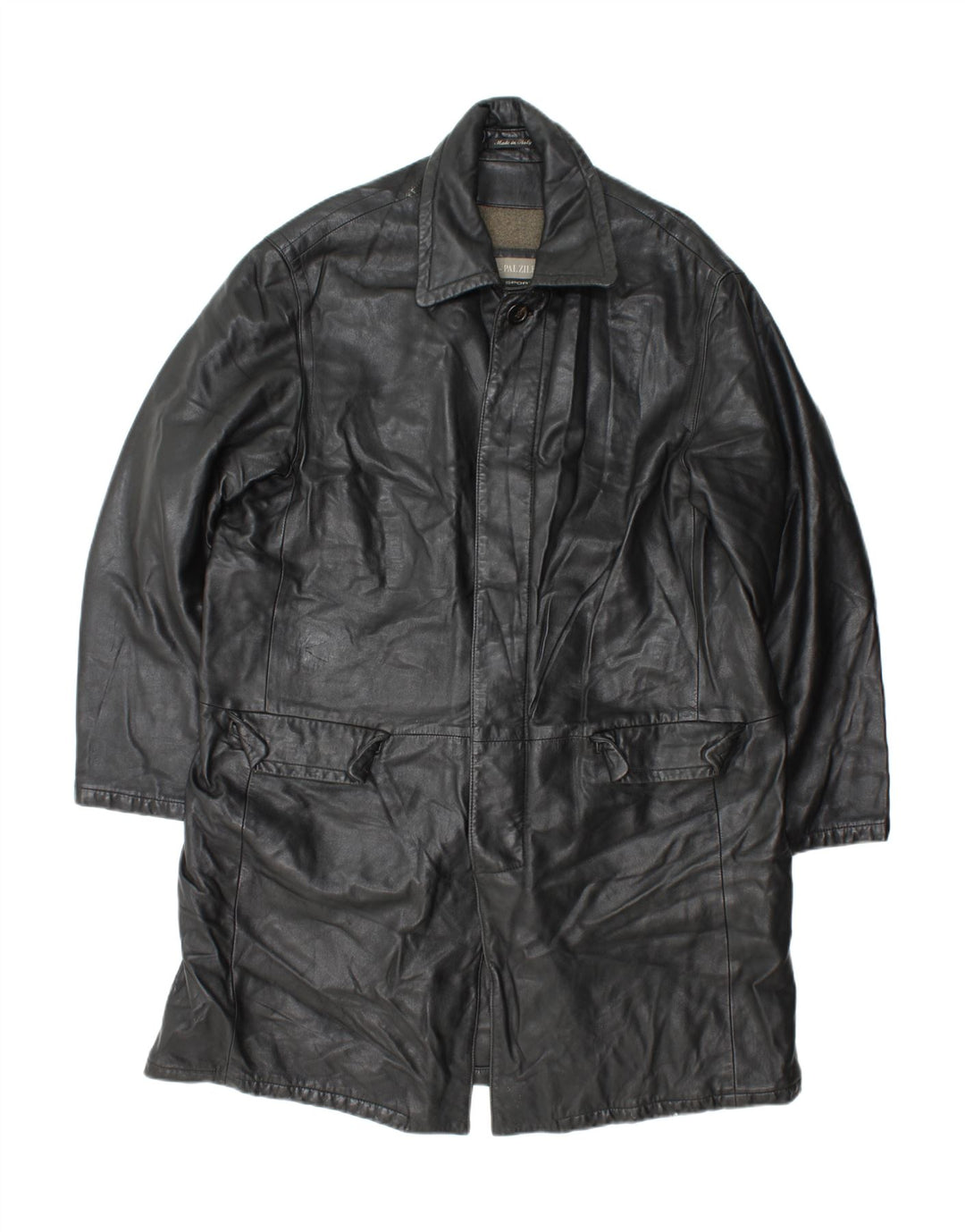 Pal Zileri Herren Ledermantel IT 52 XL Schwarzes Leder