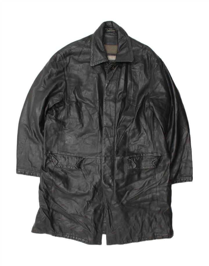 Pal Zileri Herren Ledermantel IT 52 XL Schwarzes Leder