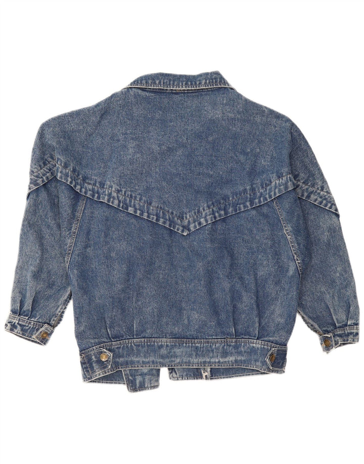 VINTAGE Damen Übergroße Jeansjacke UK 10 Kleine blaue Baumwolle