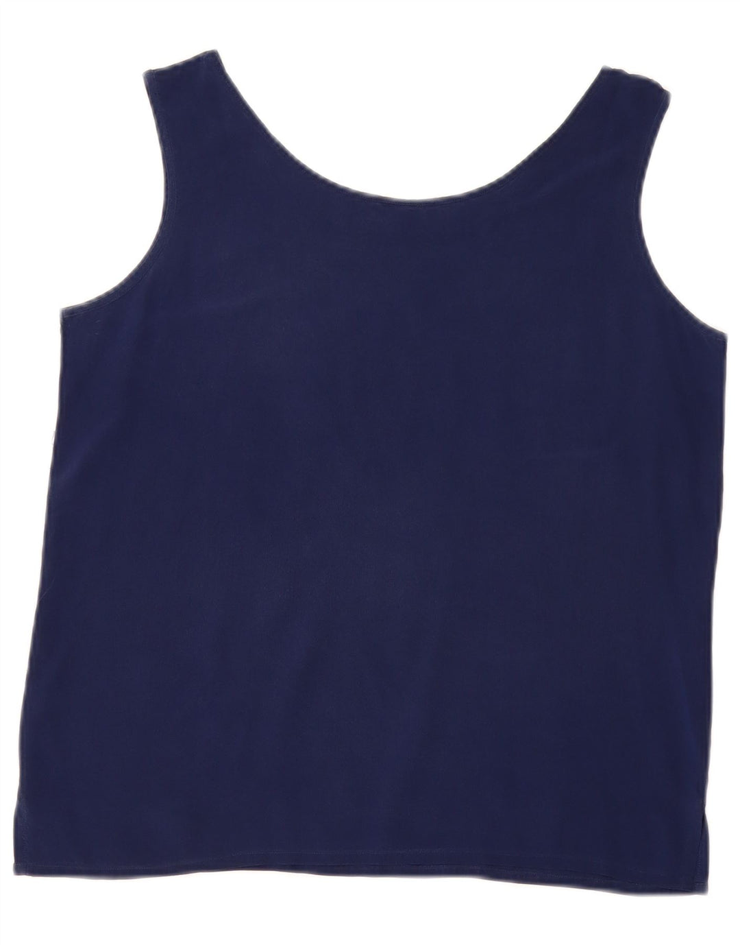 Vintage Damen Ärmelloses Blusentop UK 14 Medium Marineblau