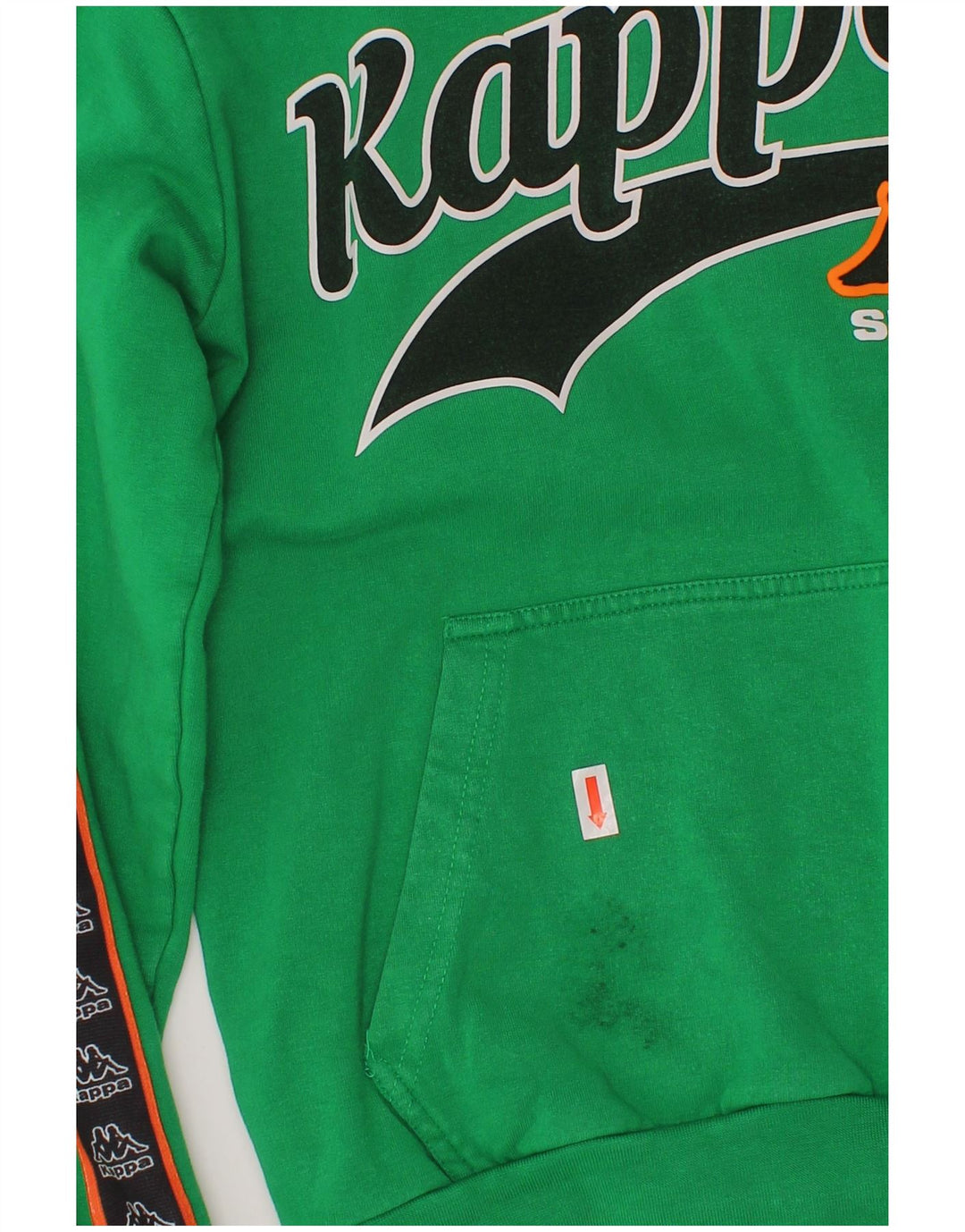 KAPPA Jungen-Pullover mit grafischem Kapuzenpullover, 9–10 Jahre, grüne Farbblock-Baumwolle