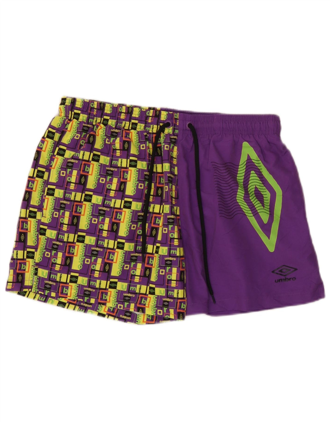Umbro Herren-Badeshorts mit Grafik, groß, lila, geometrisch, Polyester
