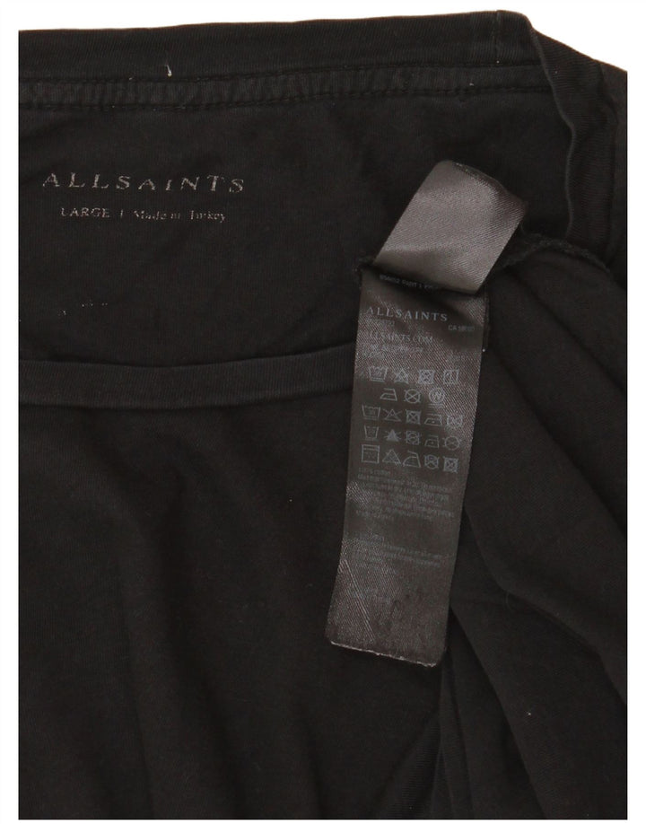 All Saints Herren T-Shirt Top Large Schwarz Baumwolle