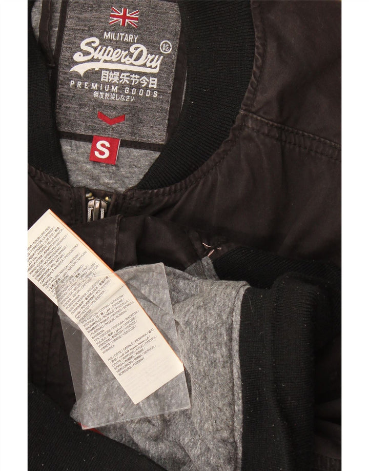 Superdry Herren Bomberjacke UK 36 Small Schwarz Baumwolle