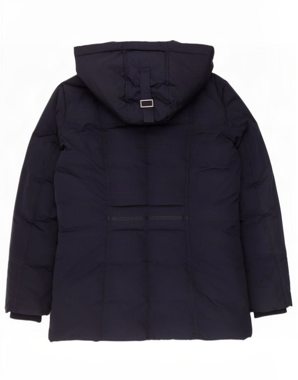 Monsoon Wattierte Damenjacke mit Kapuze UK 14 Medium Marineblau Polyester