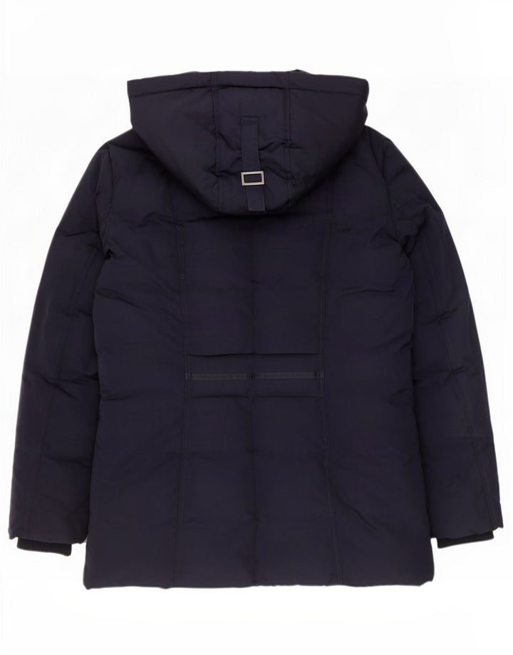 Monsoon Wattierte Damenjacke mit Kapuze UK 14 Medium Marineblau Polyester