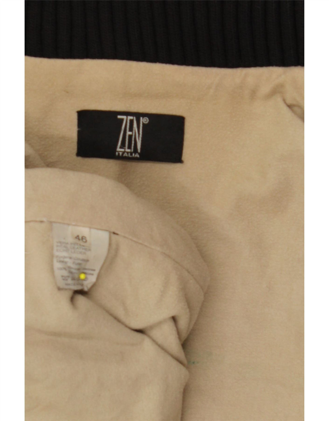 ZEN Damen Lederjacke IT 46 Großes schwarzes Leder