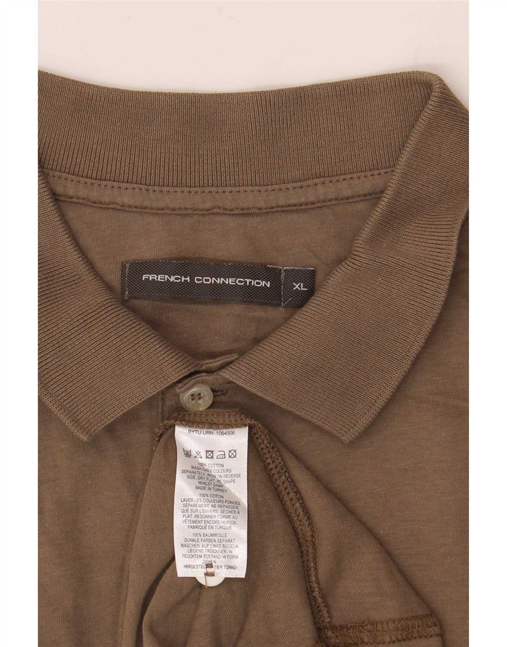 French Connection Herren-Poloshirt XL aus brauner Baumwolle