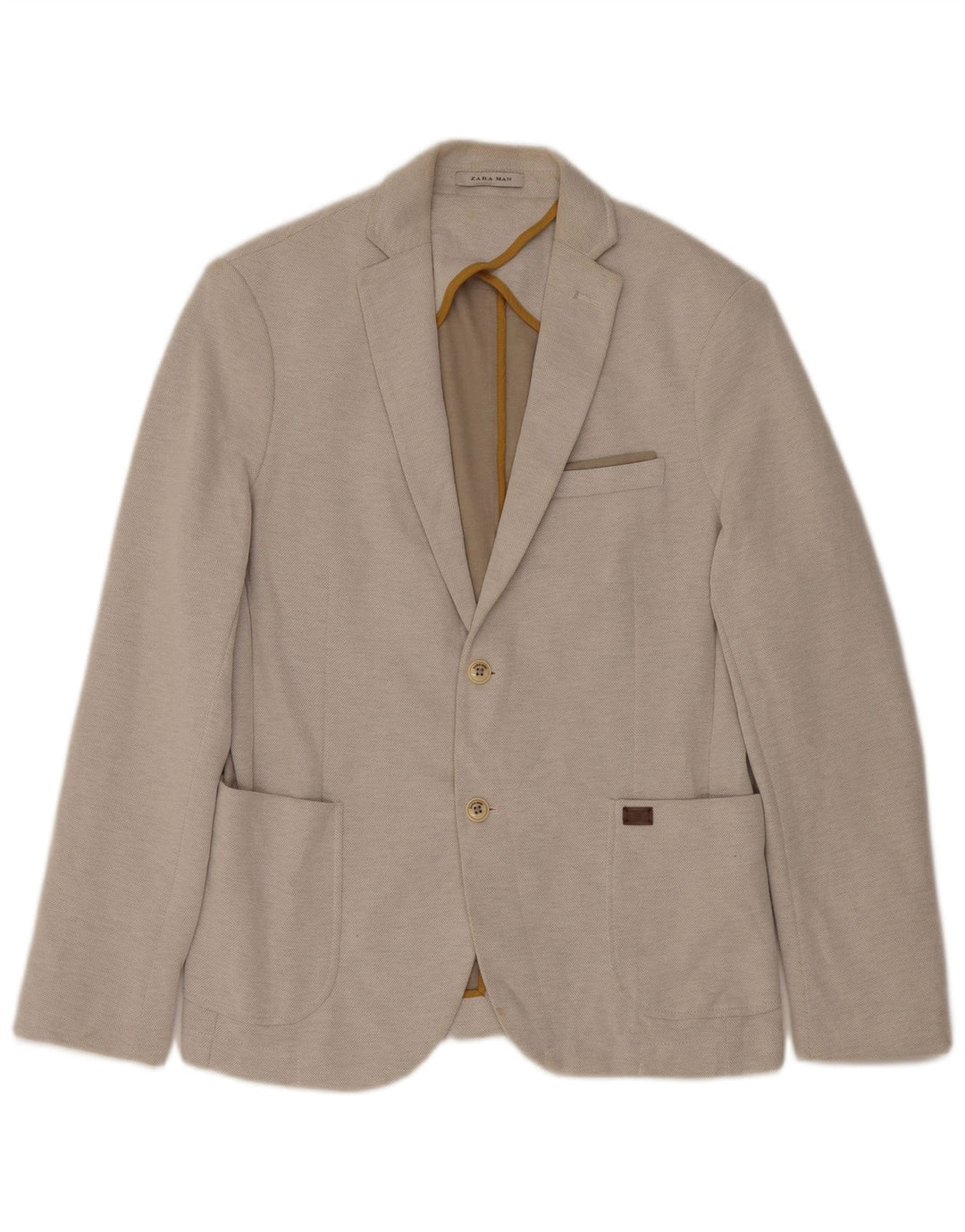 ZARA Herren-Blazer mit 2 Knöpfen, EU 52, groß, grau, Polyester