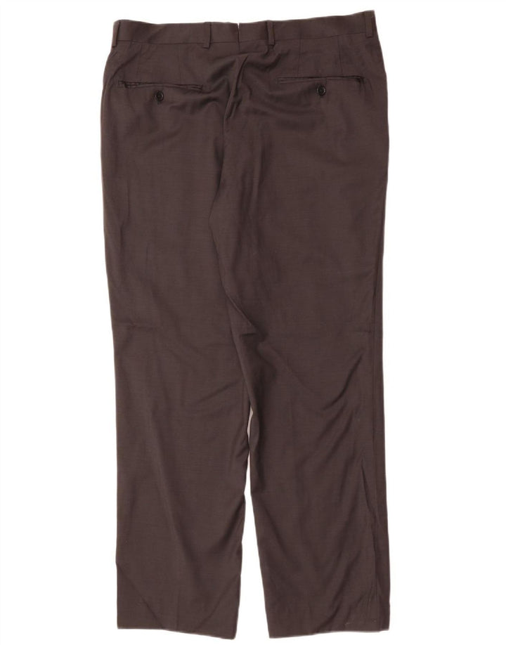 MASSIMO DUTTI Herren-Anzughose, gerade, EU 42, Größe L, W32, L32, schwarze Wolle