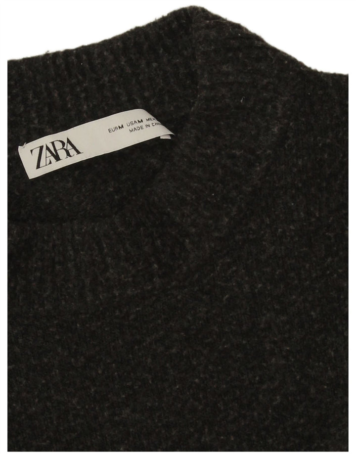 Zara Damen-Pullover mit Rundhalsausschnitt, Gr. 14, Mittelgrau