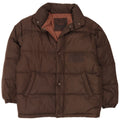 TRADEMARK Herren Loose Fit Wattierte Jacke IT 46 Small Braunes Polyamid