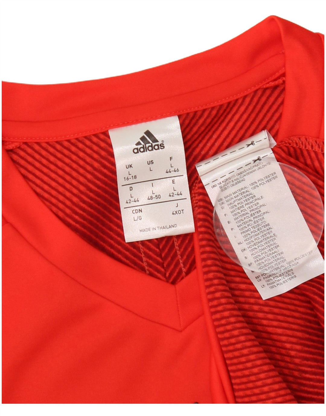 Adidas Climacool T-Shirt für Jungen, 15–16 Jahre, groß, rot gestreift, Polyester