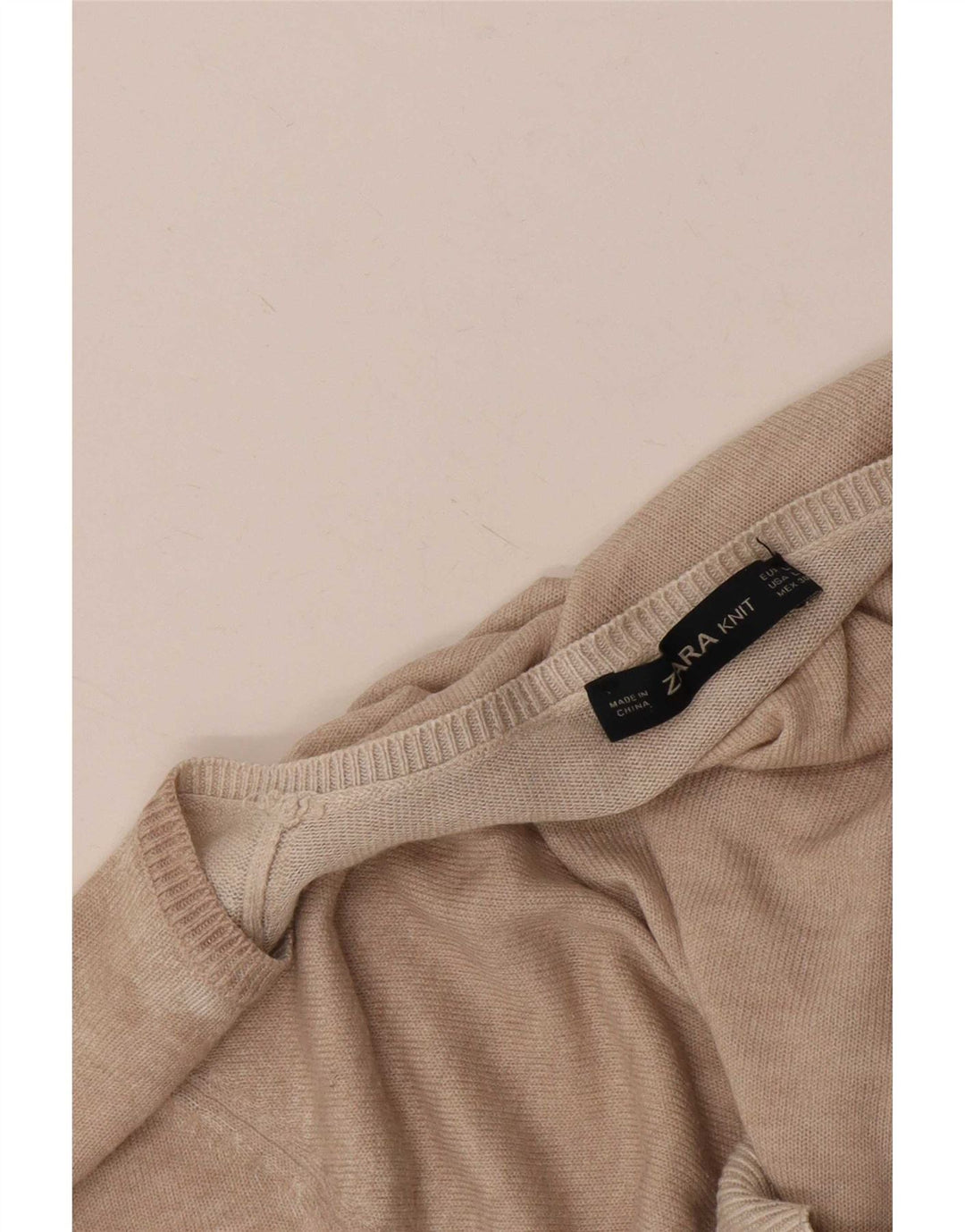 Zara Damen-Blusenoberteil, UK-Größe 46, Größe L, beige meliert