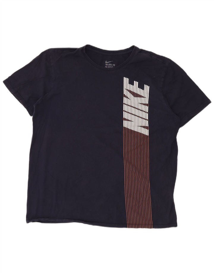NIKE Herren Grafik T-Shirt Top XL Marineblau Baumwolle