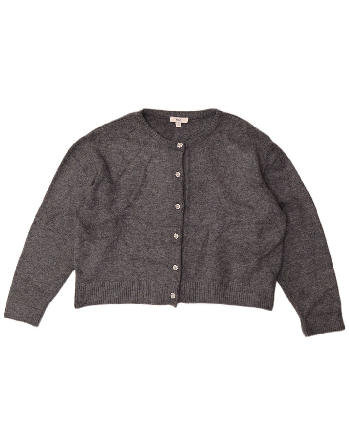 Marks & Spencer Damen Crop Oversized Cardigan Pullover UK 18 XL Grau