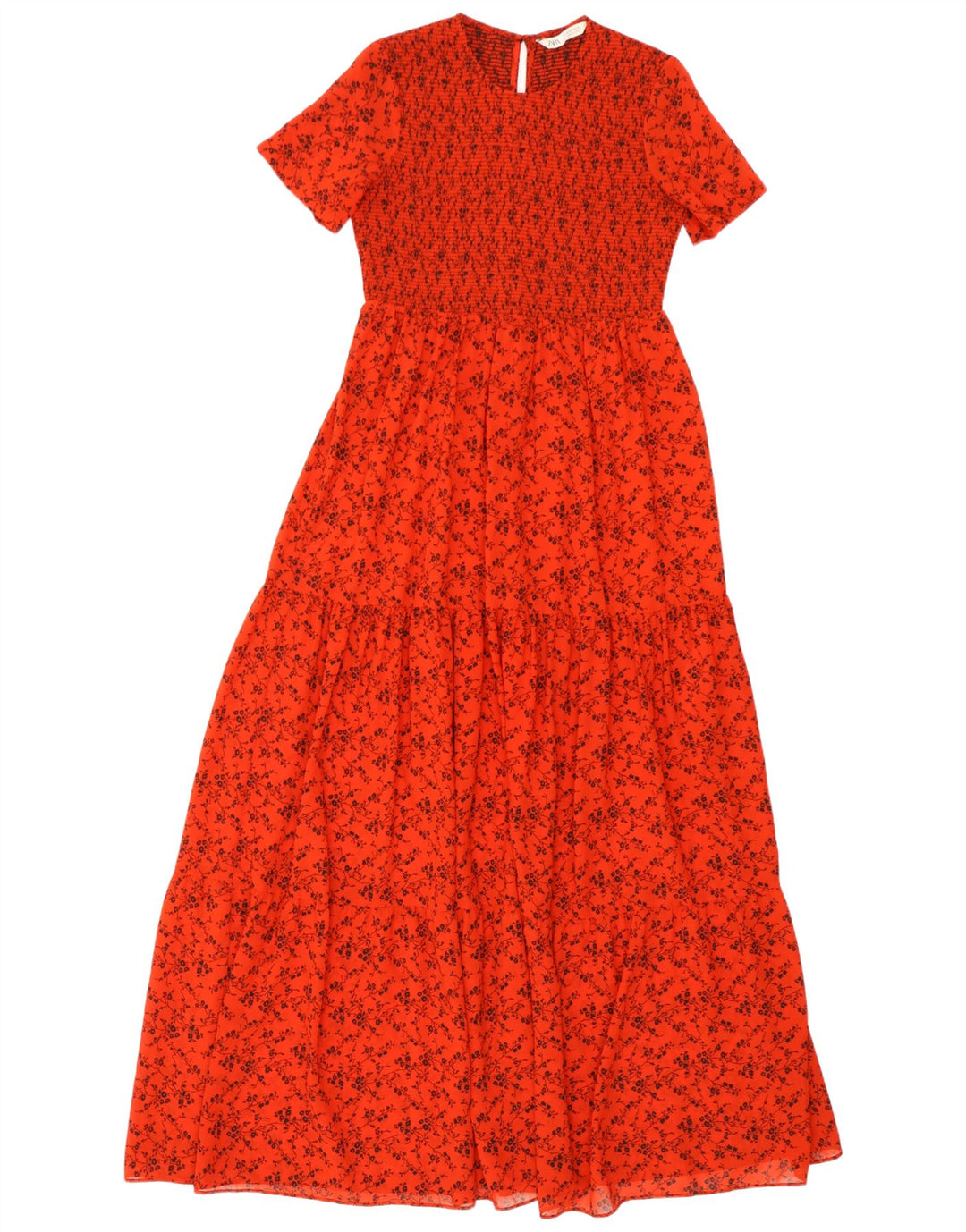 Zara Damen Maxikleid UK 6 XS Rot geblümtes Polyester