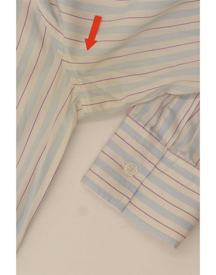Brooksfield Damenhemd IT 48 XL Blaue Nadelstreifen-Baumwolle