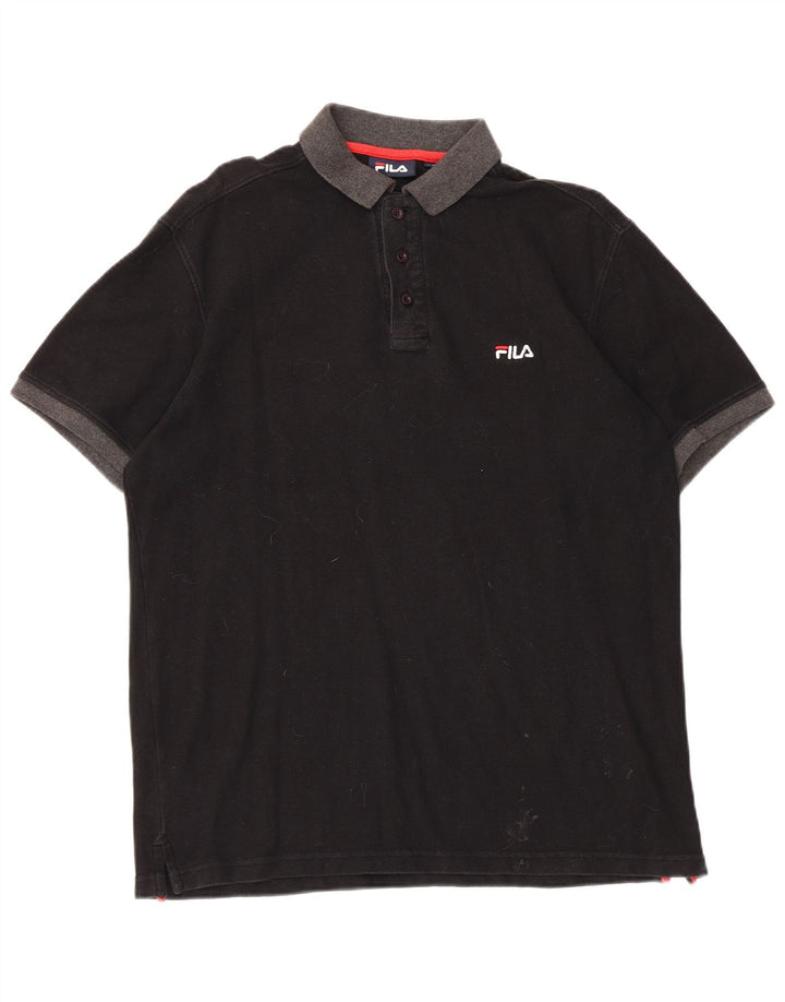 Fila Herren Poloshirt Mittelschwarze Baumwolle