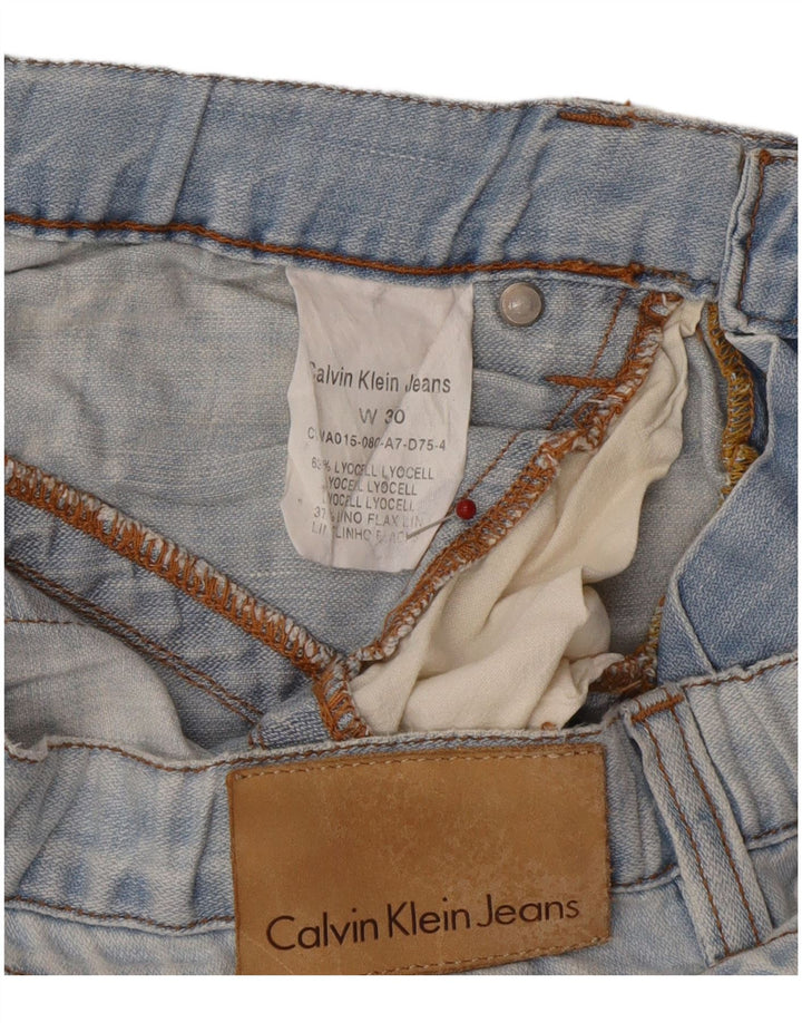 CALVIN KLEIN Womens Denim Shorts W30 Medium Blue Lyocell