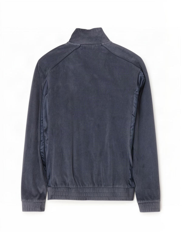 Reebok Damen Samt-Trainingsanzug-Oberteiljacke UK 10 Small Graue Baumwolle