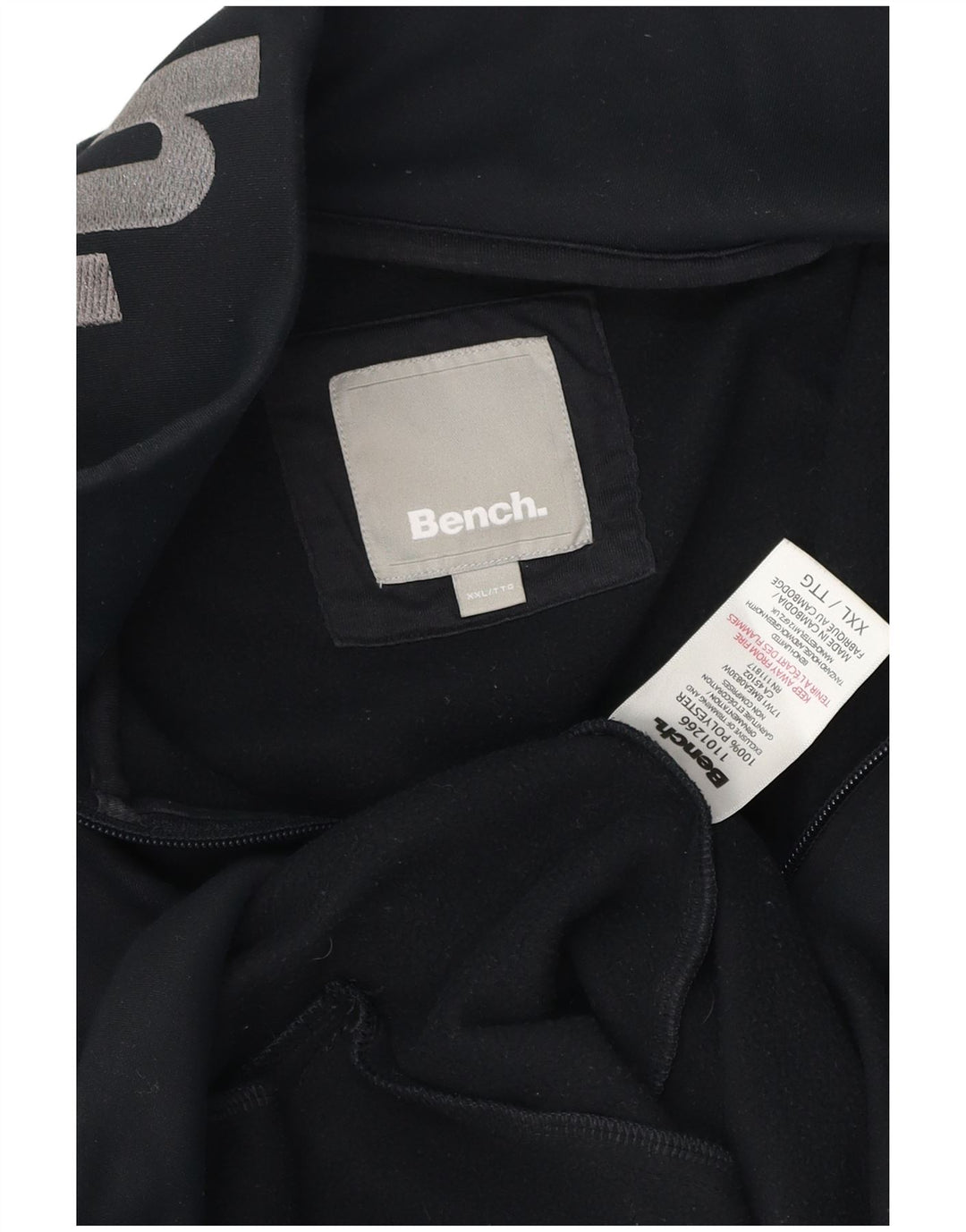 Bench Herren-Trainingsanzugoberteil mit Grafik, 2XL, schwarzes Polyester