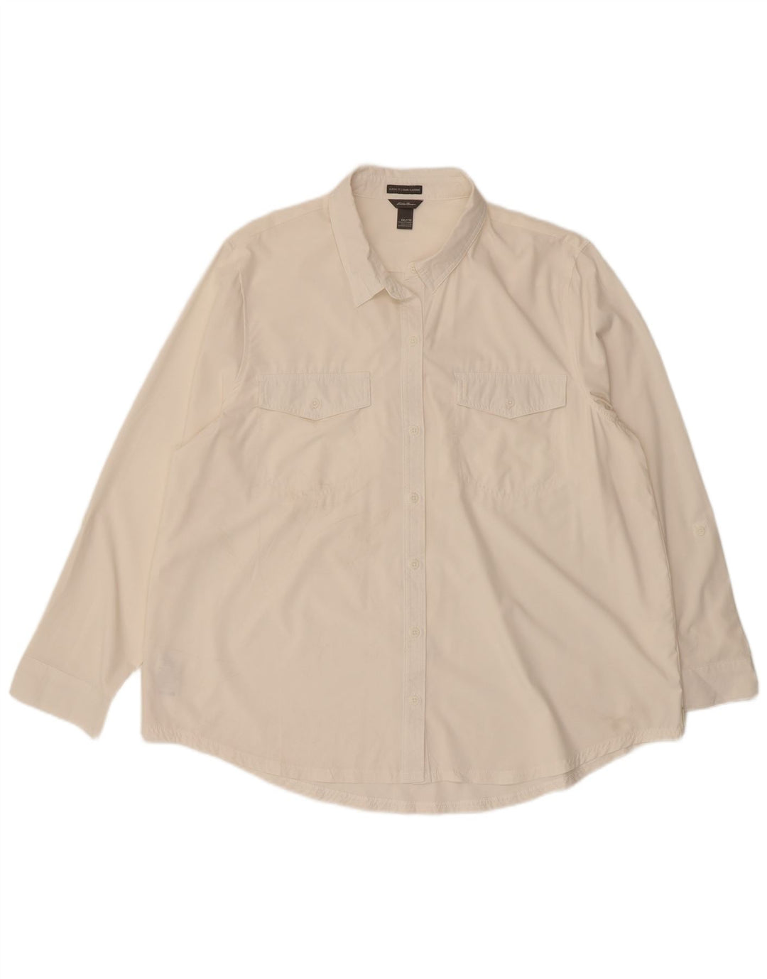 EDDIE BAUER Womens Classic Fit Shirt UK 20 2XL White Polyester