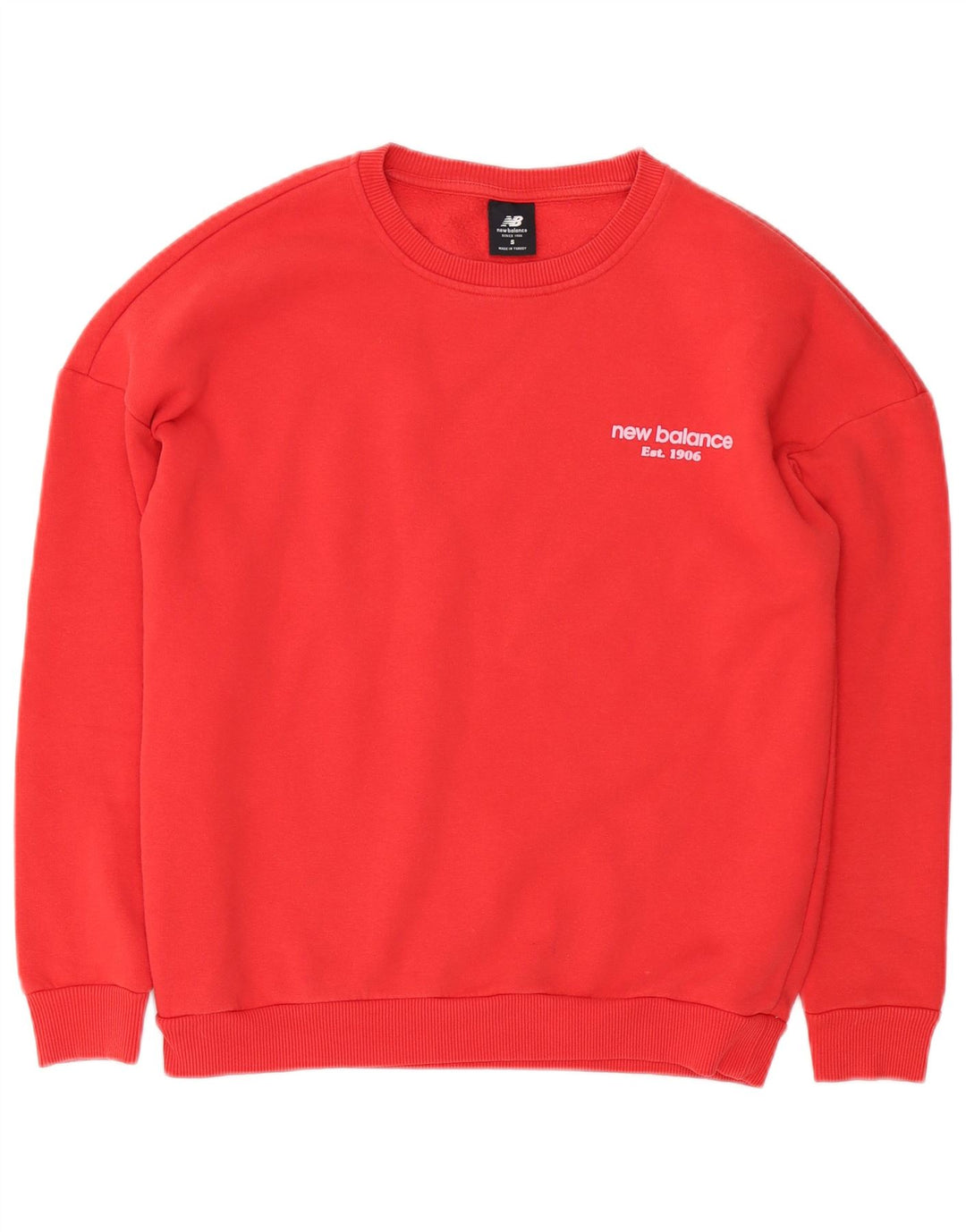 New Balance Herren-Sweatshirt-Pullover, klein, rote Baumwolle