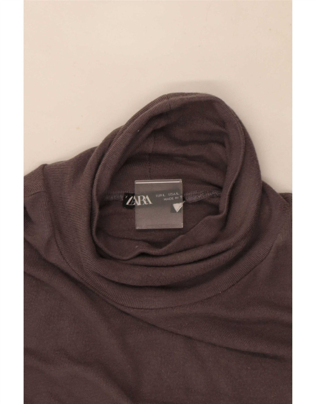Zara Damen Crop Top Langarm UK 14 Large Grau