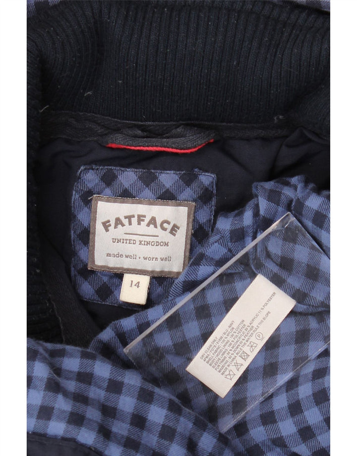 Fat Face Damen-Parka mit Kapuze, UK 14, mittelmarineblaues Nylon