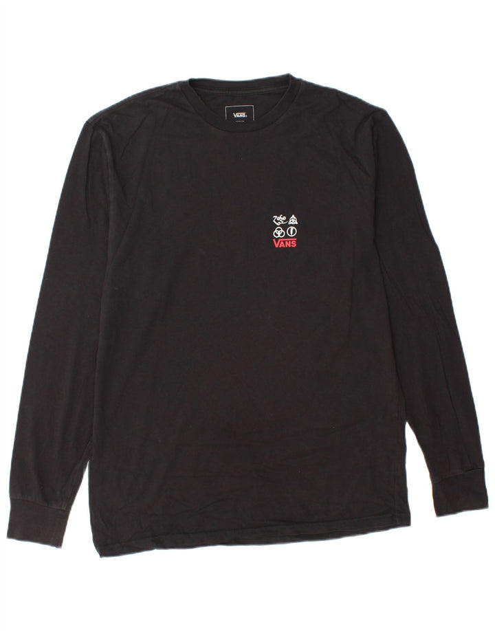 VANS Herren-Oberteil mit klassischer Passform, langärmlig, mittelschwarze Baumwolle