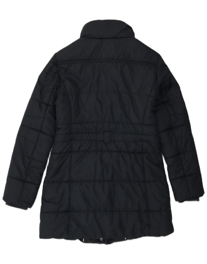 Esprit Damen Wattierter Mantel UK 14 Large Marineblau Polyester